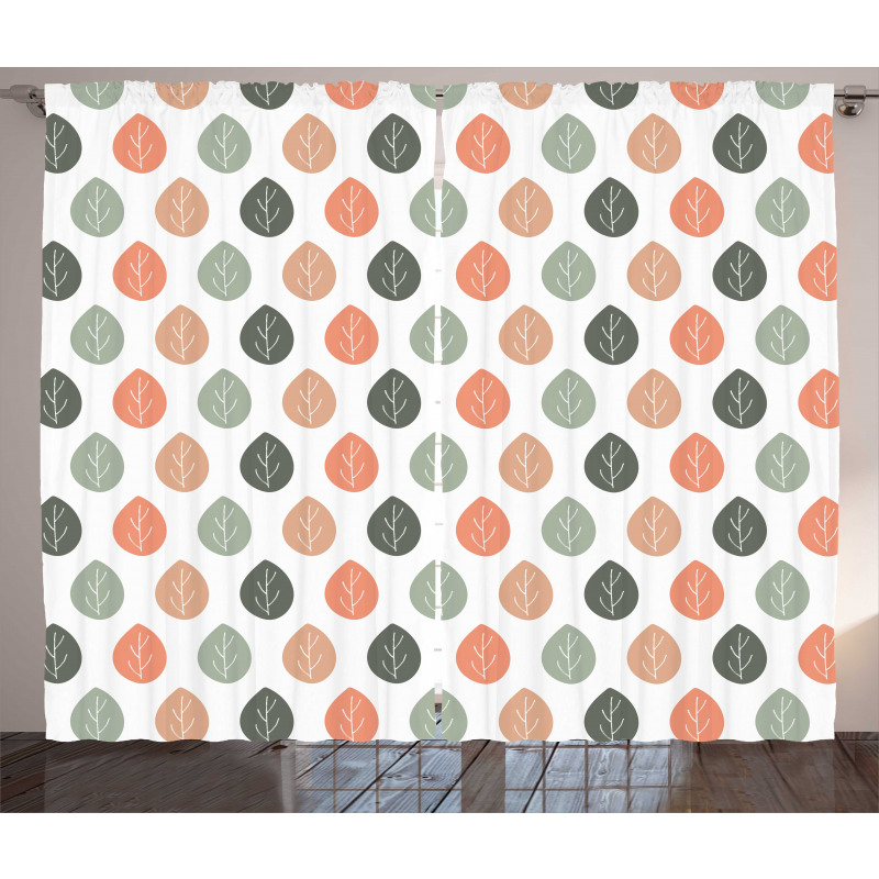 Rhythmic Autumnal Leaves Curtain