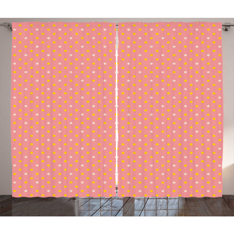 Bicolour Polka Dot Graphic Curtain