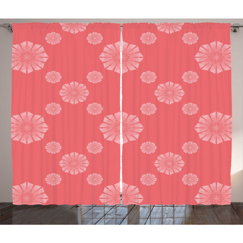 Monotone Polygon Flowers Curtain