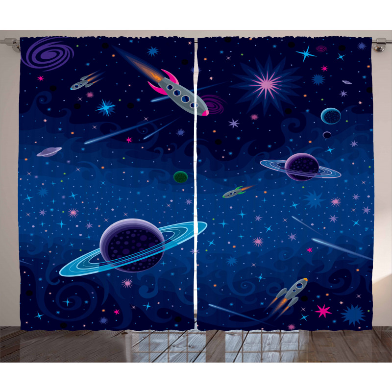 Orbit Rocket Galaxy Curtain
