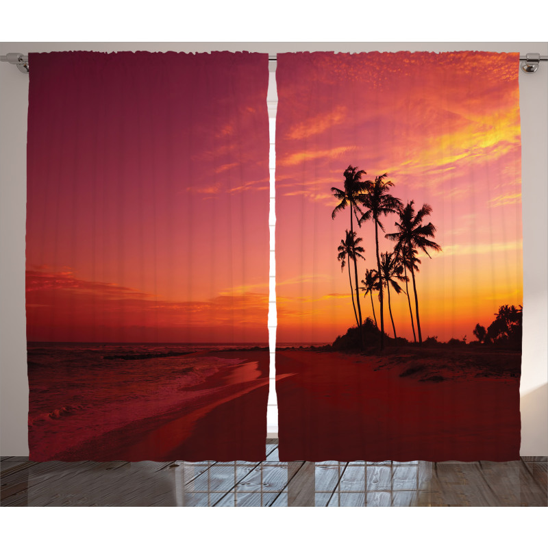 Hawaii Style Palm Trees Curtain