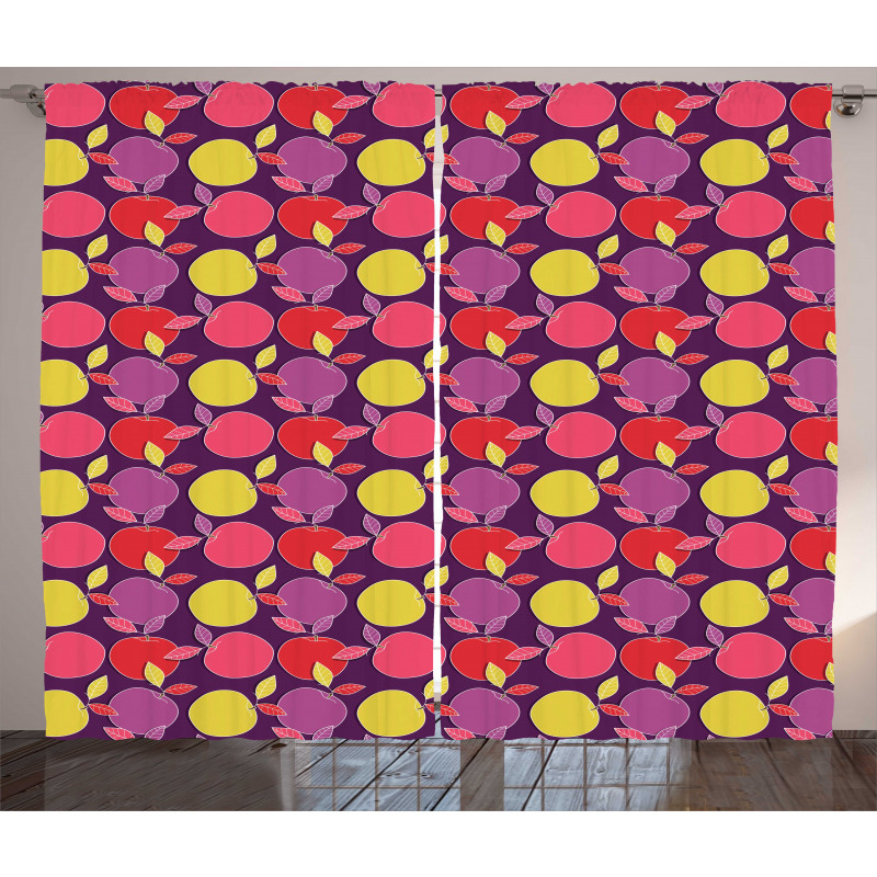 Colorful Fresh Cartoon Fruit Curtain