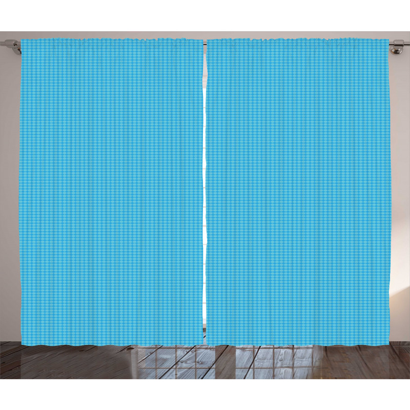 Aqua Tone Layout of Items Curtain