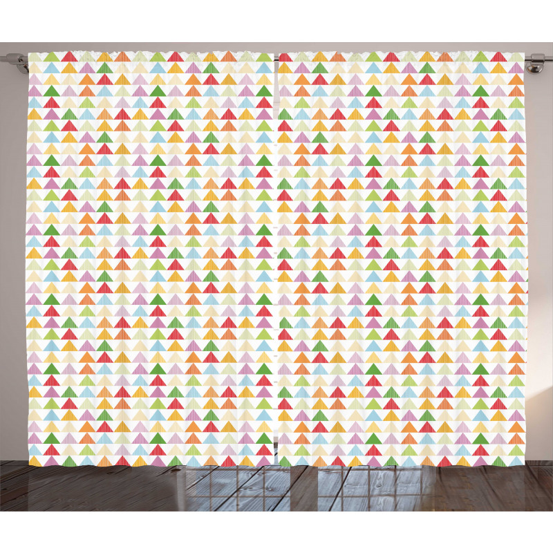 Repeated Colorful Shapes Curtain