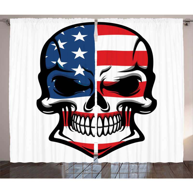 Scary Skull Art Curtain