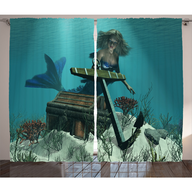 Ocean Mythical Pirate Curtain