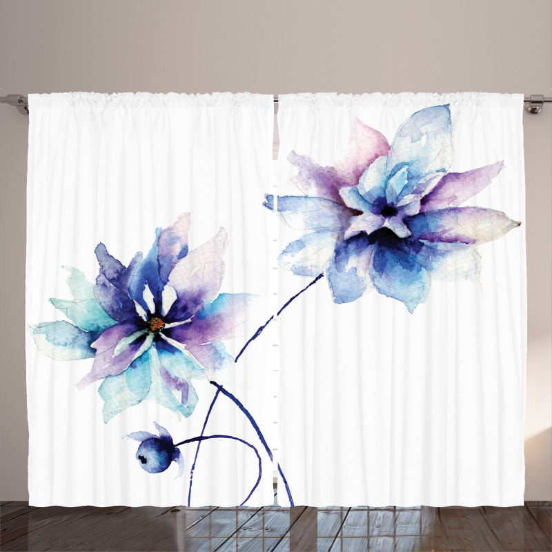 Retro Flowers Curtain