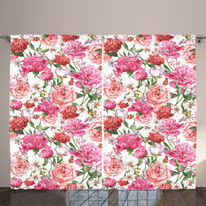 Peonies and Roses Curtain