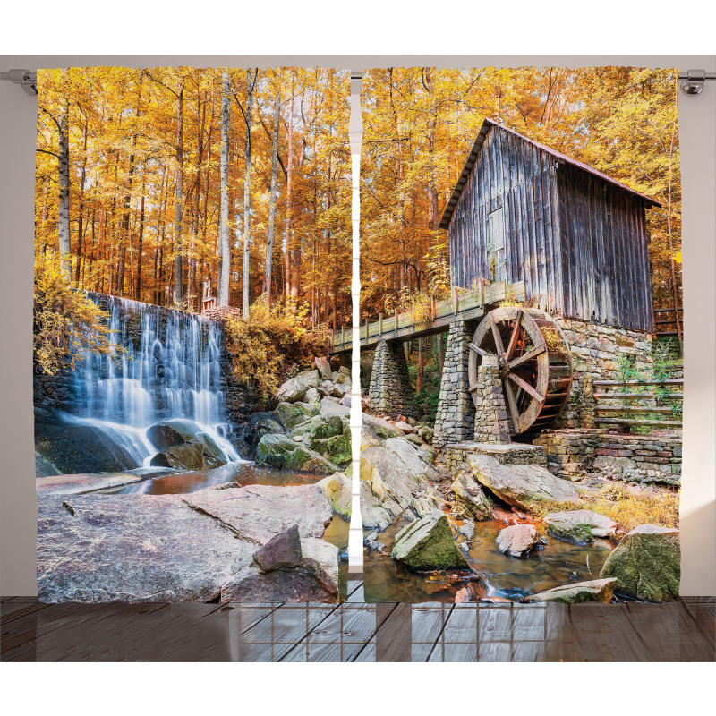 Historic Mill Autumn Curtain