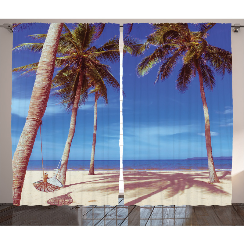 Ocean Palms Warm Beach Curtain