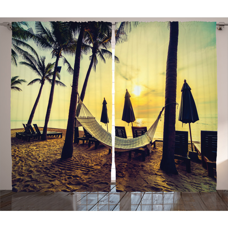 Coconut Exotic Palm Trees Curtain