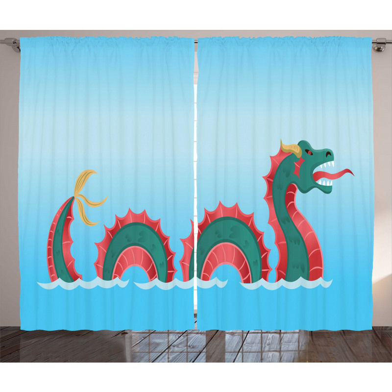 Sea Monster in the Ocean Curtain