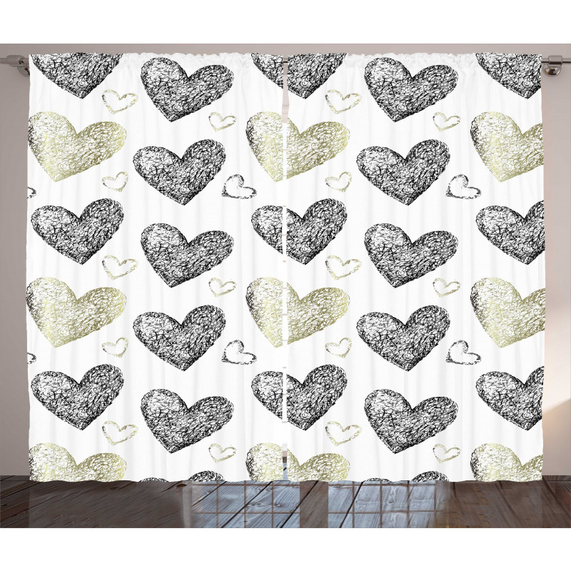 Sketched Hearts Curtain