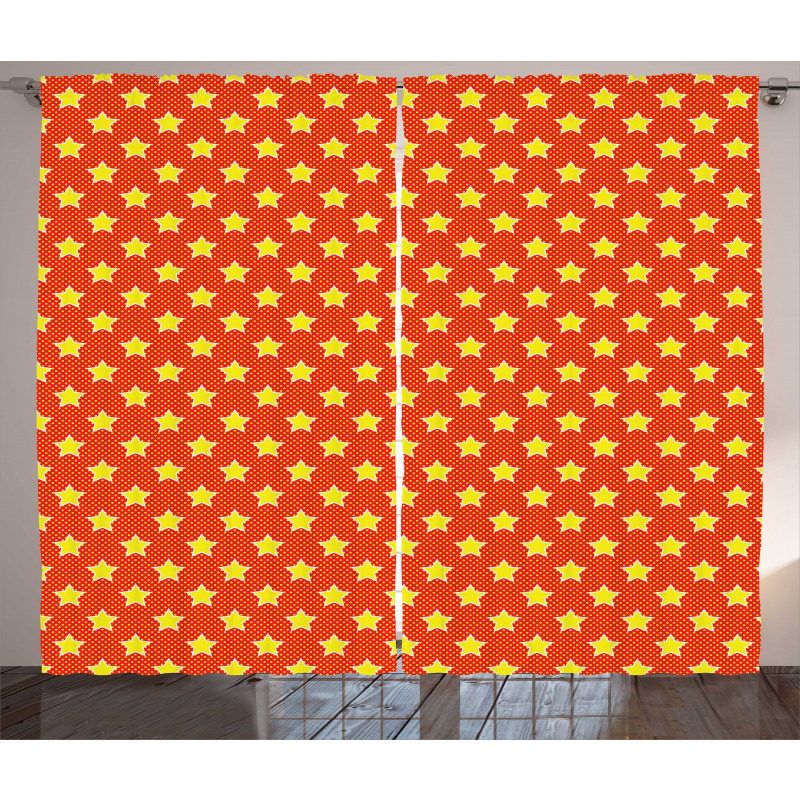 Pop Art Style Comic Motifs Curtain