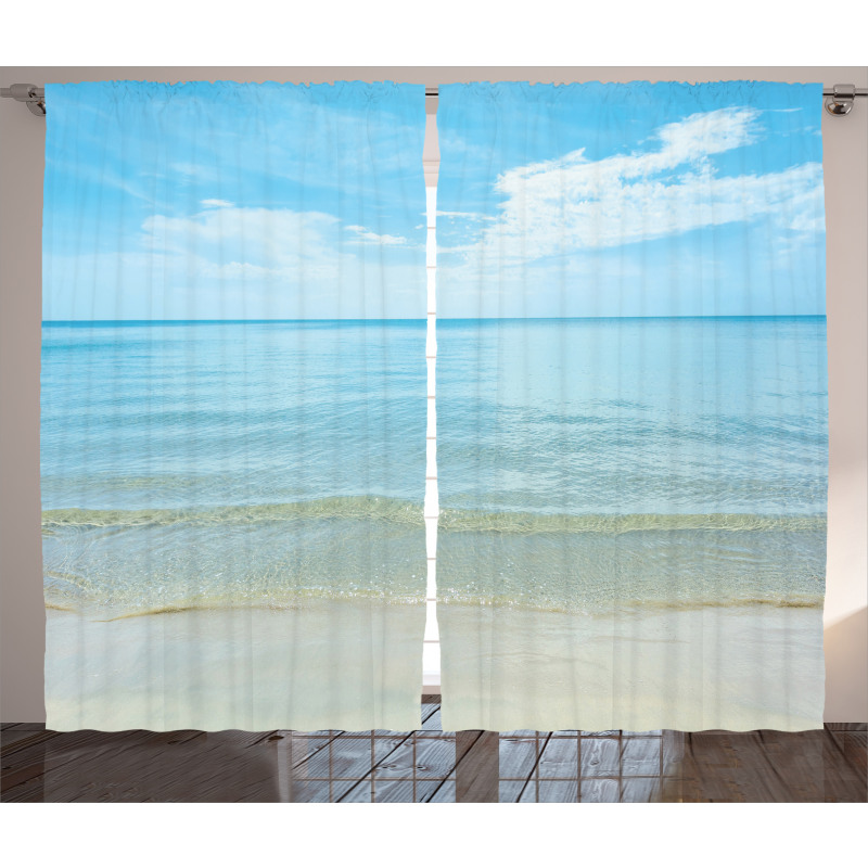 Sea Horizon Shore Beach Curtain