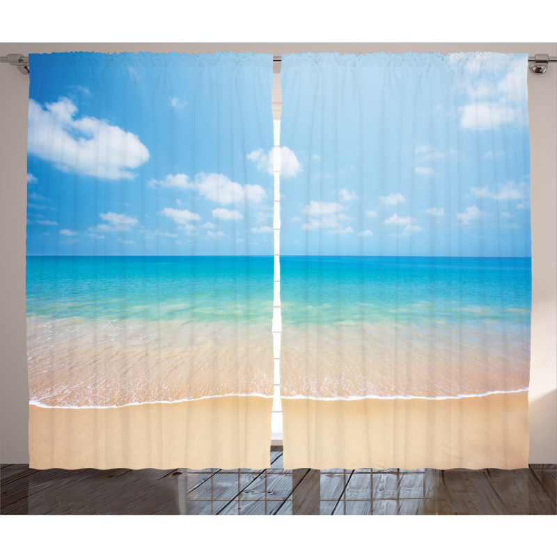 Tropical Sea Coast Sky Curtain