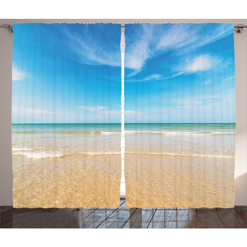 Tropic Sea Sky Scenery Curtain