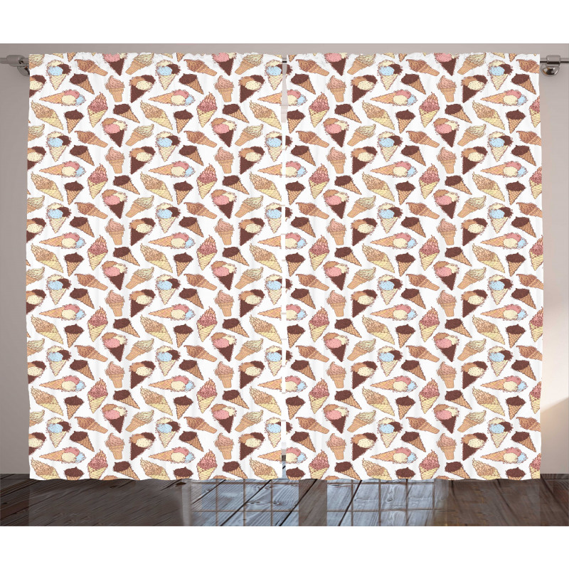 Creamy Cold and Cones Curtain