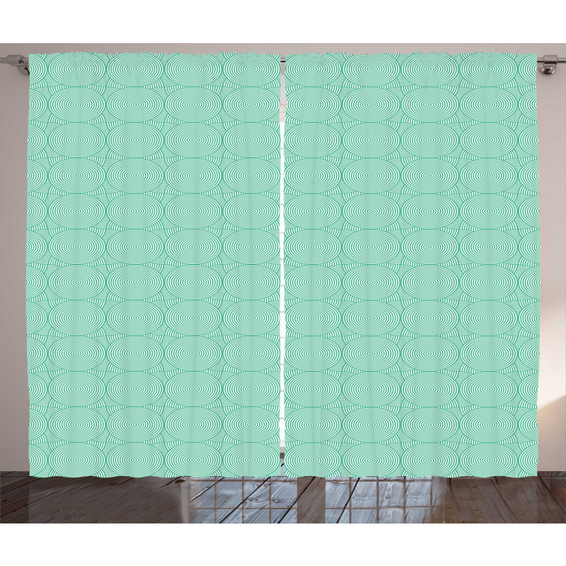 Monochrome Concentric Circles Curtain