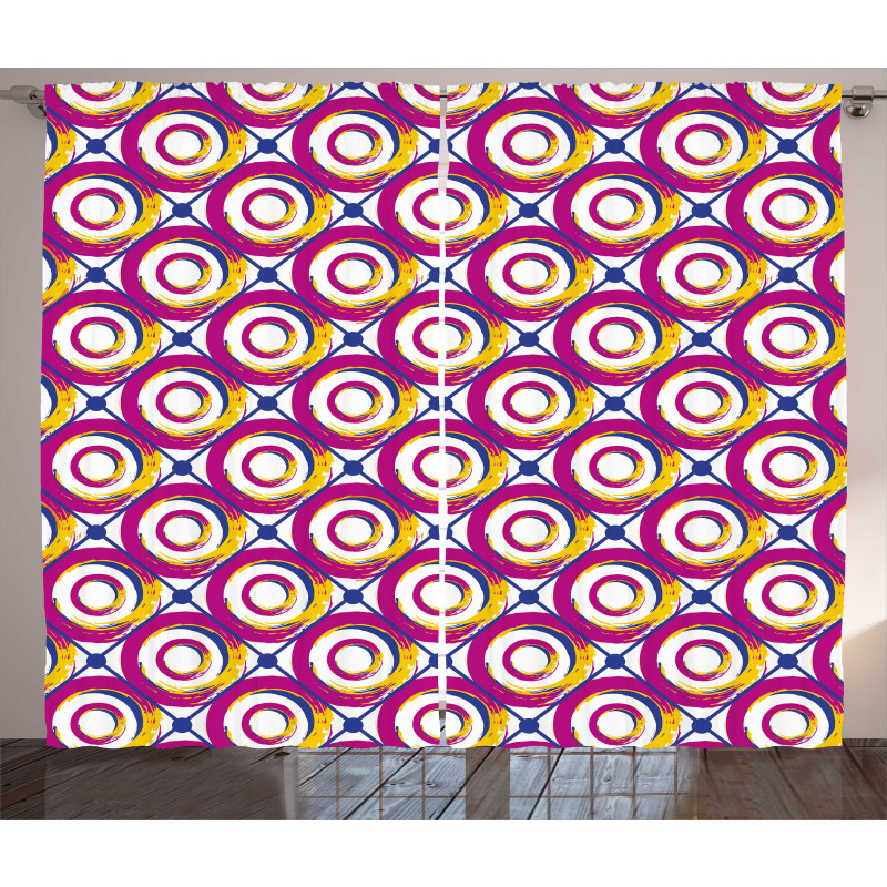 Colorful Hip Circles Swirls Curtain
