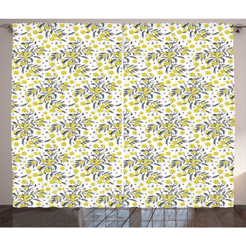 Vivid Spring Blossoms Art Curtain