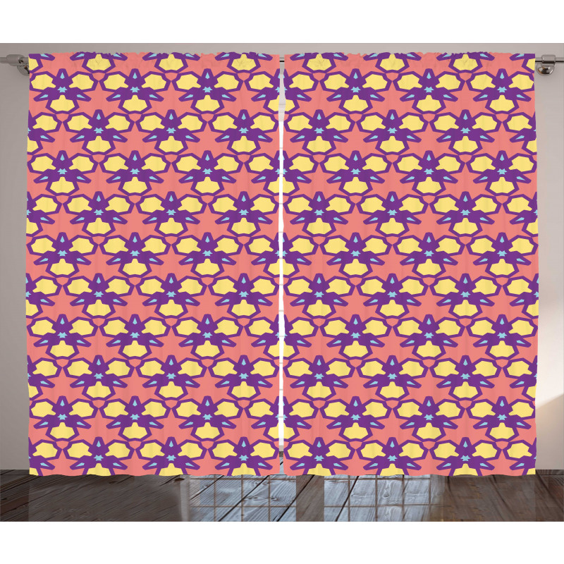 Retro Triangles Motifs Curtain