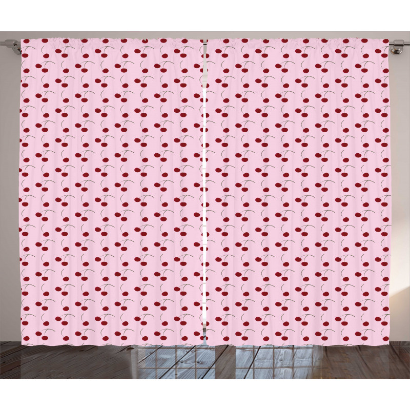 Rhythmic Cherries Motifs Curtain