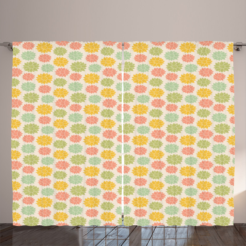 Colorful Sunflowers Ornament Curtain