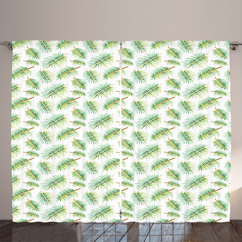 Tropical Watercolor Palm Curtain