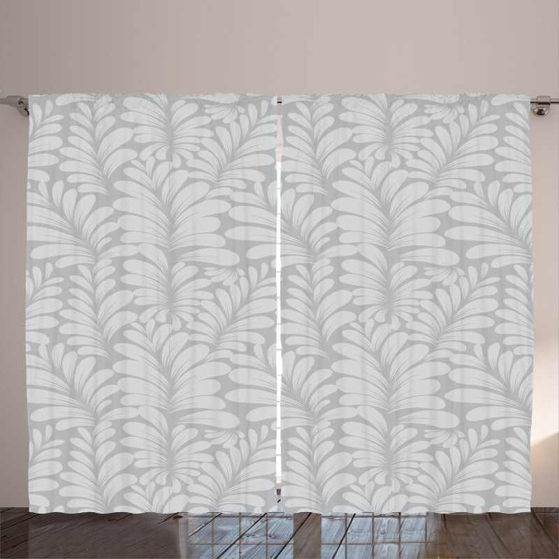 Tropical Leaf Silhouettes Curtain