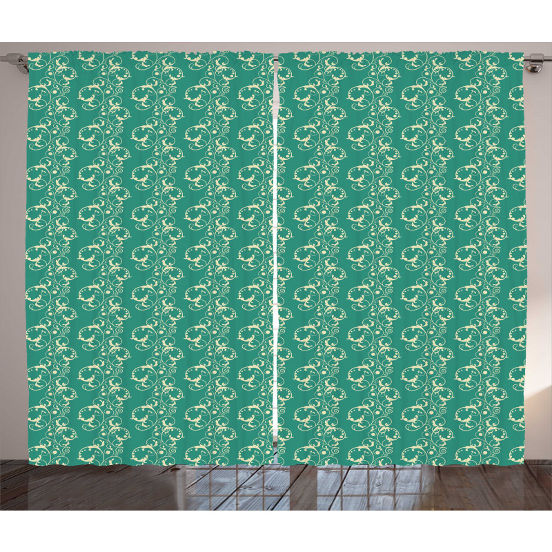 Shapes in Damask Pattern Curtain