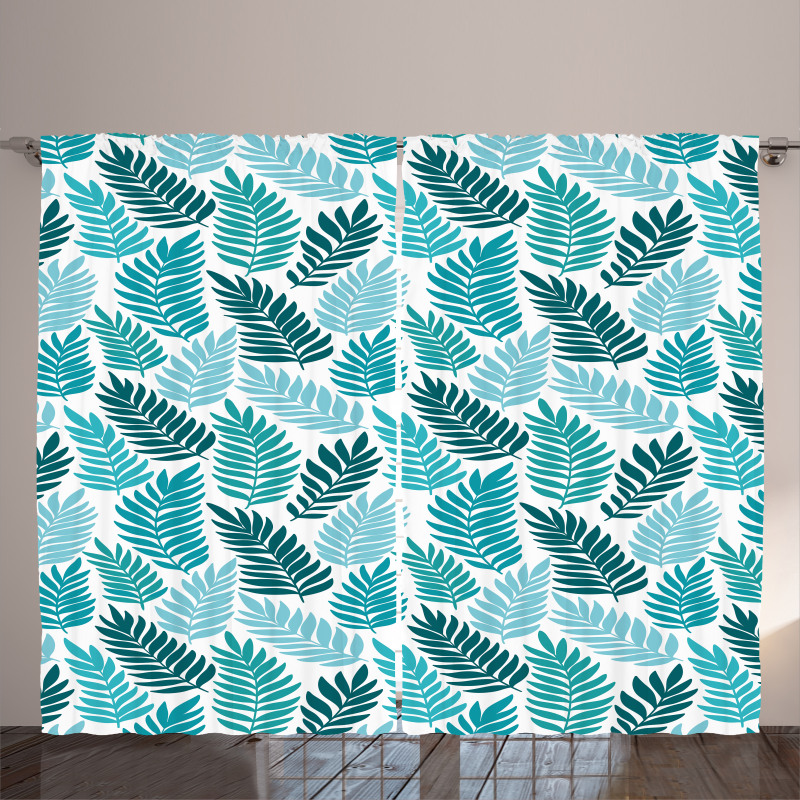 Exotic Tropical Leaves Art Curtain