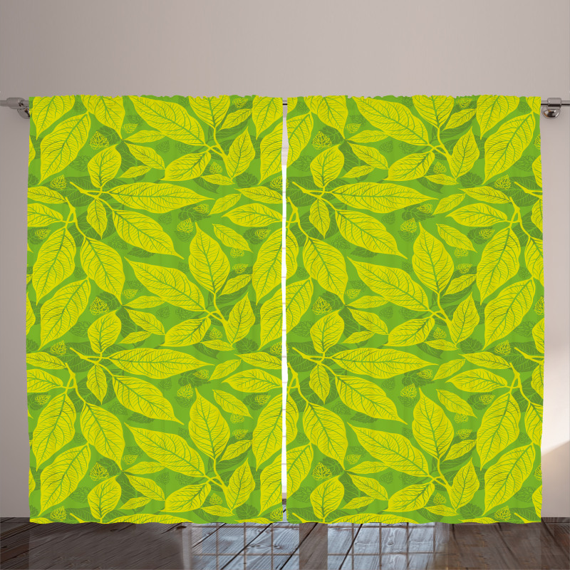 Nature Eco Art Leaves Curtain