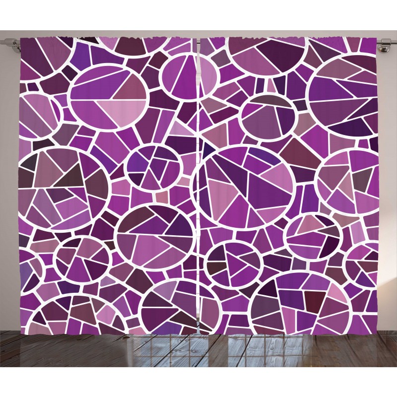 Purple Color Palette Motif Curtain