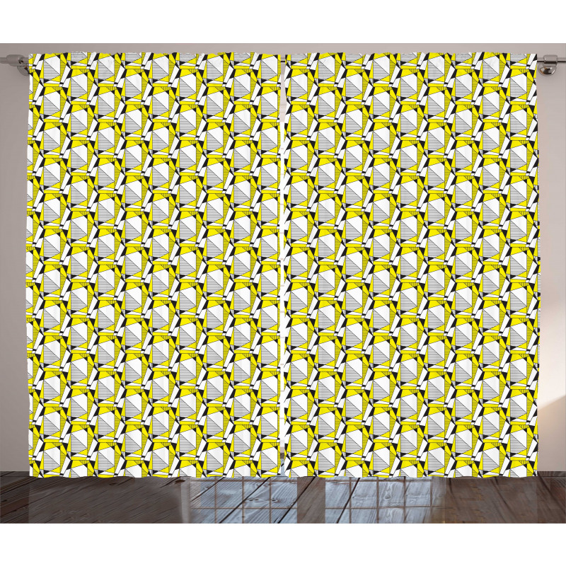 Modern Polygonal Art Layout Curtain