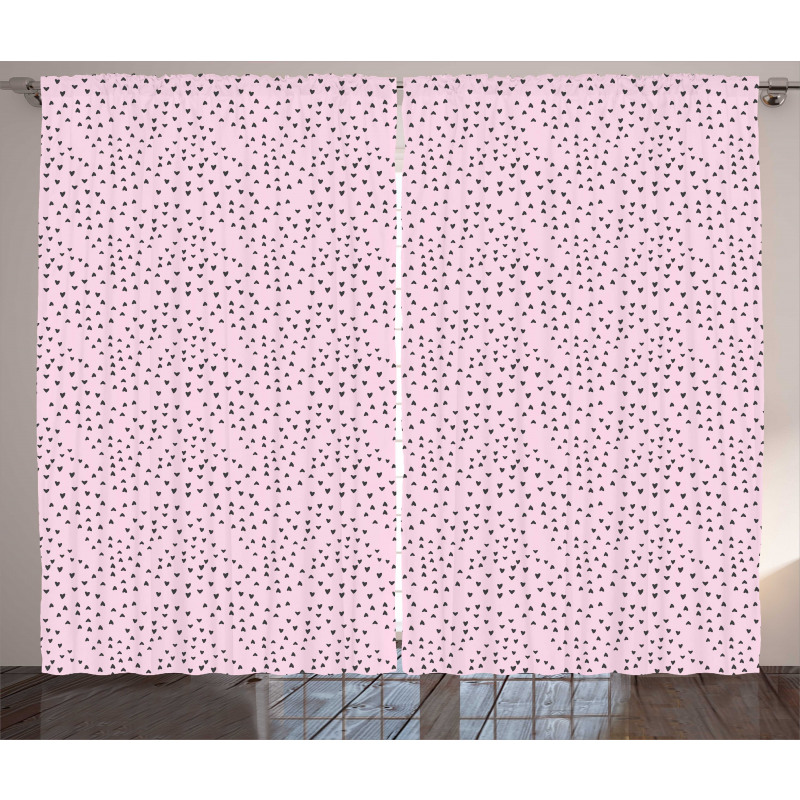 Valentine's Day Theme Motifs Curtain