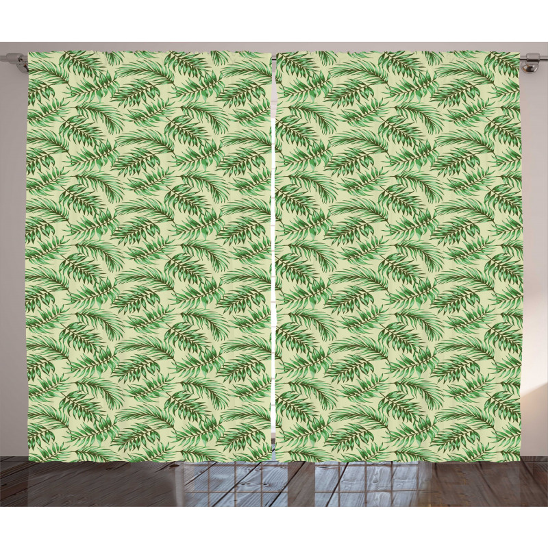 Jungle Foliage Luau Vibes Curtain