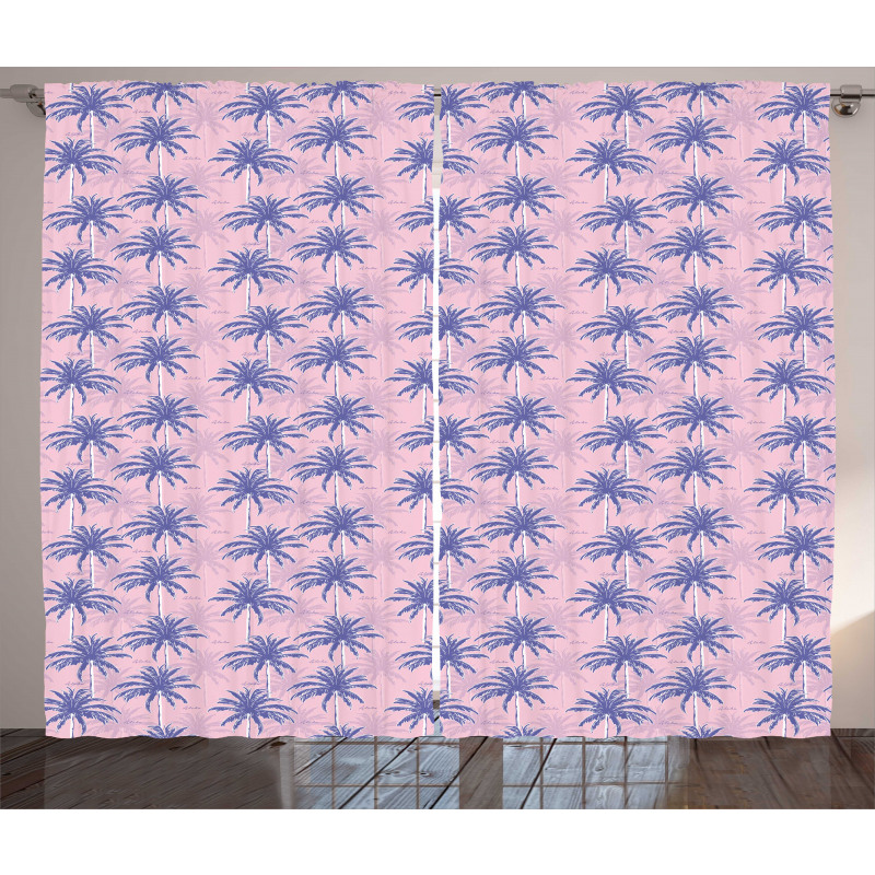 Abstract Jungle Palms Aloha Curtain