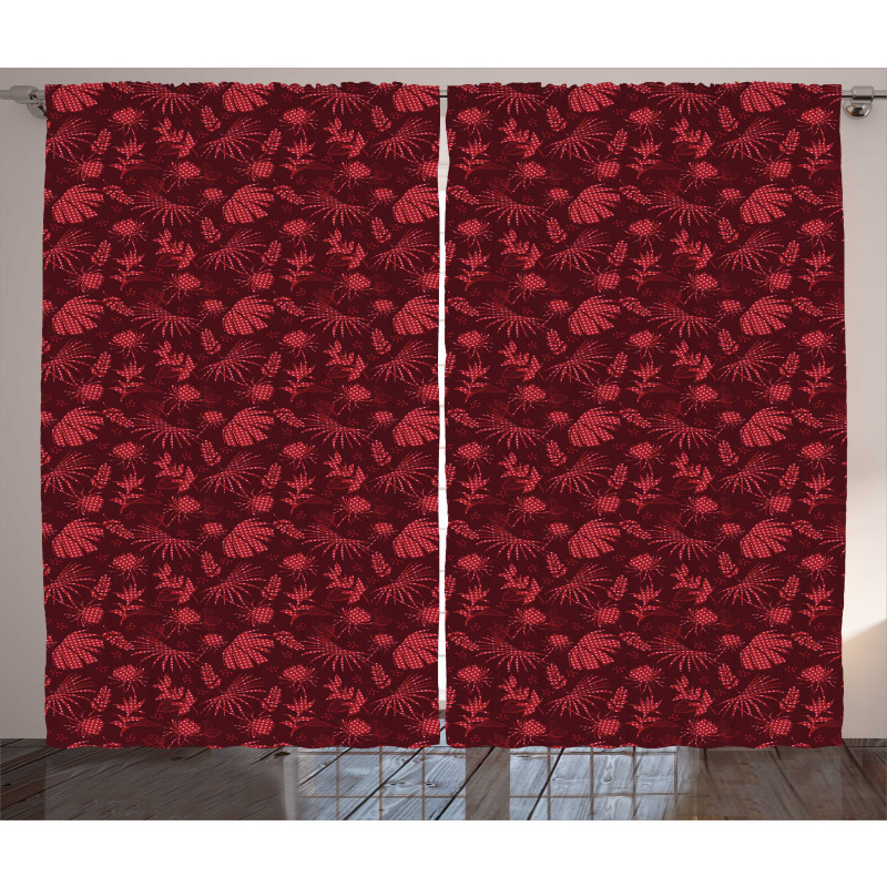 Warm Polka Dotted Flowers Curtain