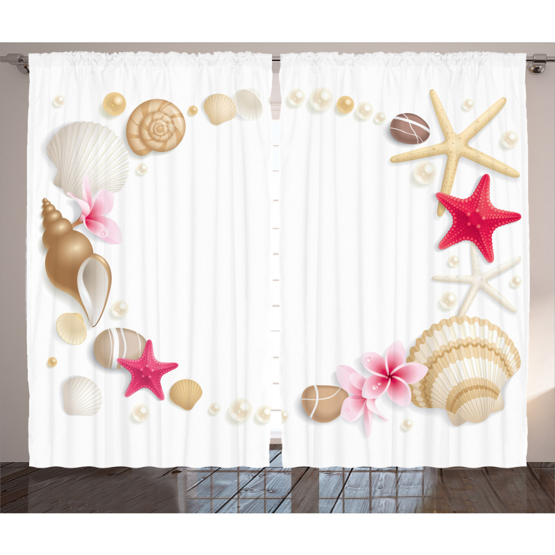Seashells Flower Star Curtain