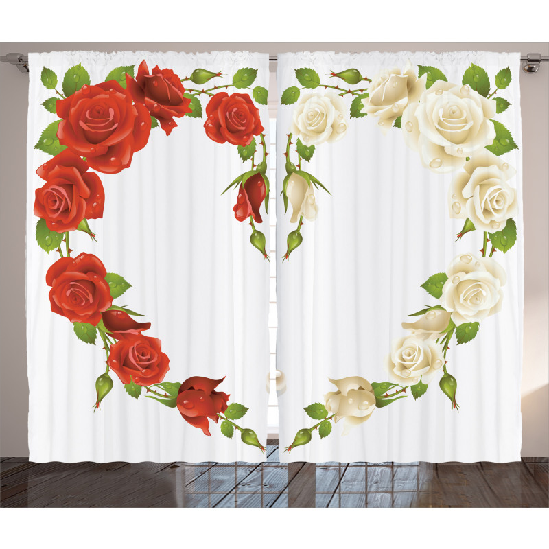 Heart Bouquet Romantic Curtain