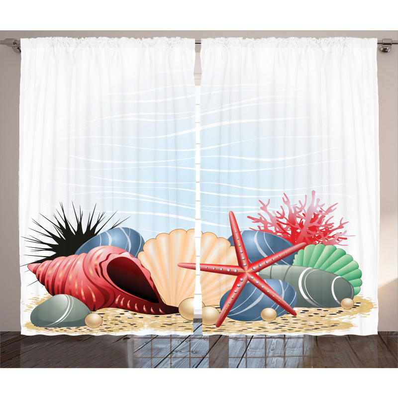 Summertime Seaside Pearl Curtain