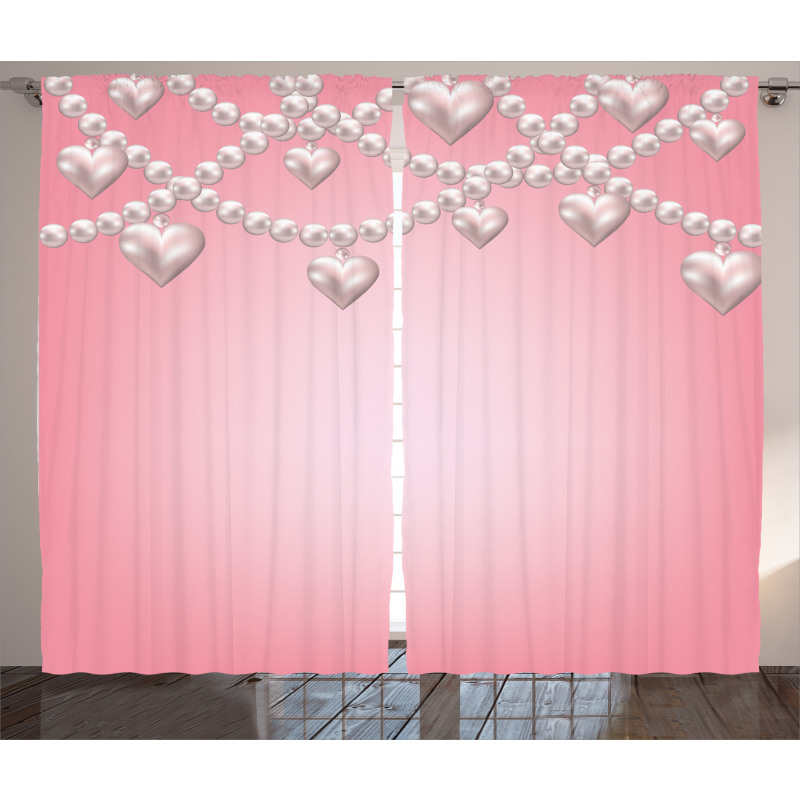 Heart Pearl Necklace Curtain