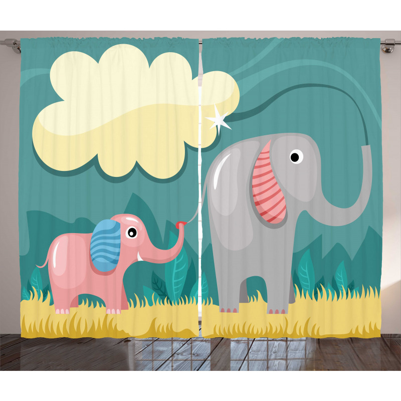 Pastel Baby Animal Curtain