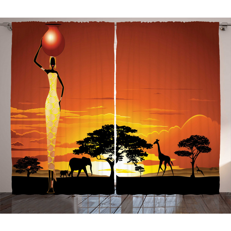 Woman Scene Curtain