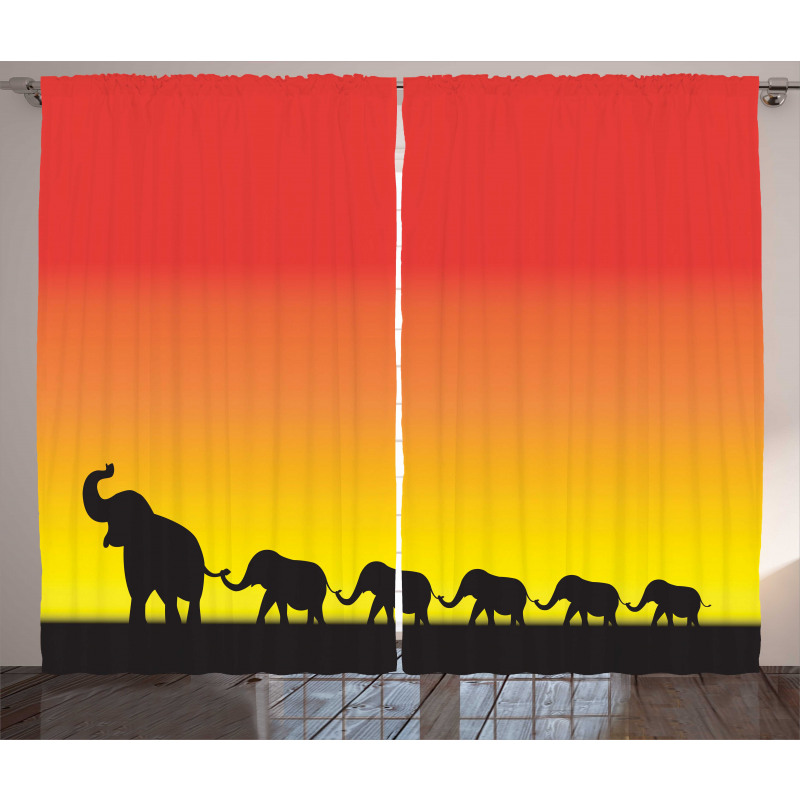 Ombre Sky Mammals Curtain