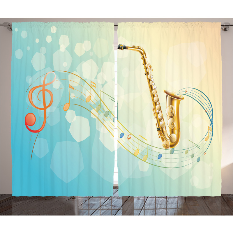 Musical Notes Vibes Curtain