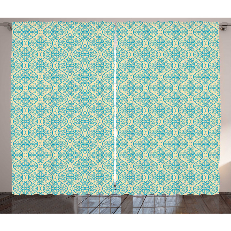 Modern Damask Image Art Curtain