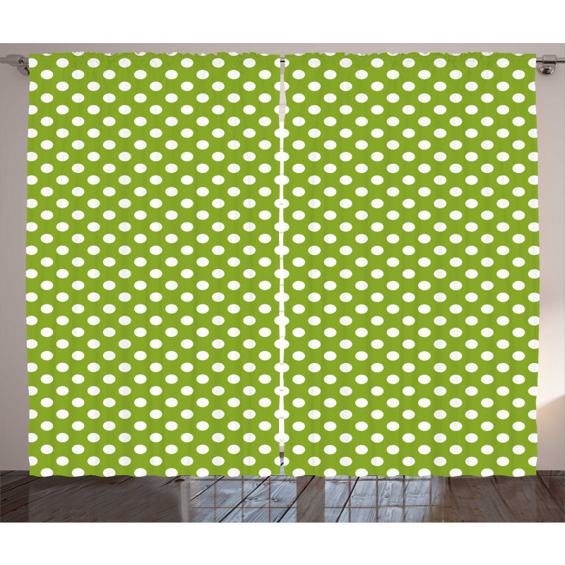 Polka Dots in Retro Style Curtain