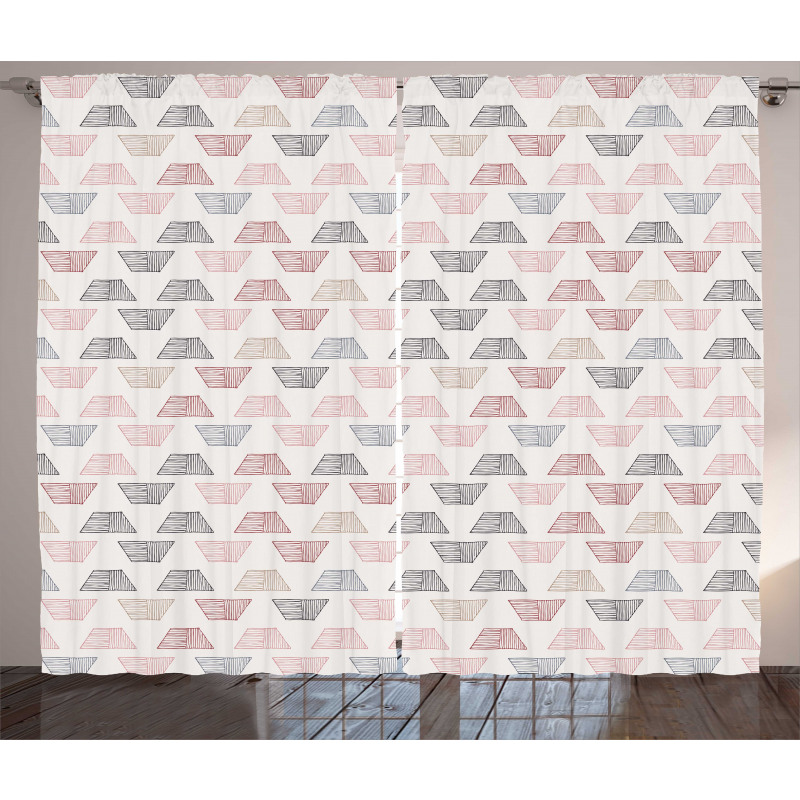 Hatched Trapezoids Art Curtain